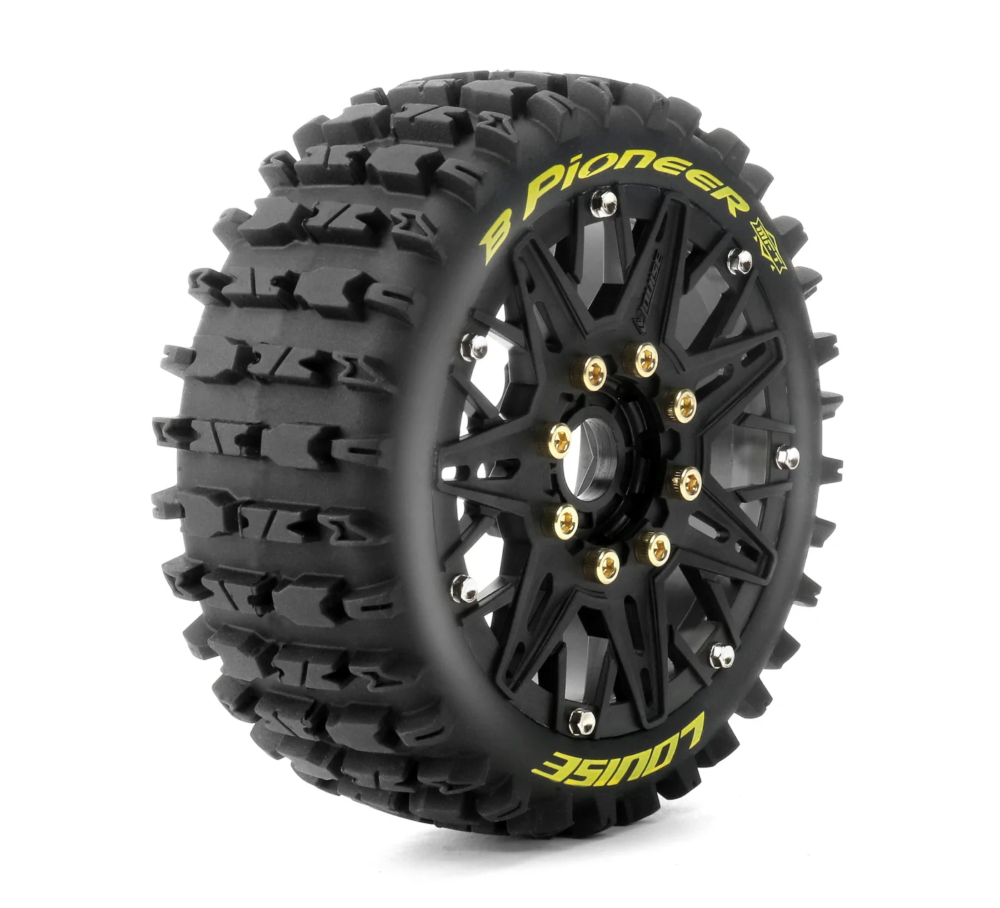 2 Pneus et jantes B-PIONEER 1/8 Buggy Soft MFT (Hexagonal amovible 17 mm) - LT3363SB