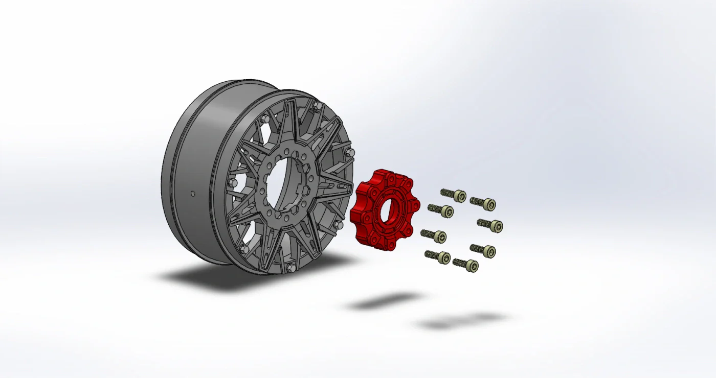 2 Pneus et jantes B-PIONEER 1/8 Buggy Soft MFT (Hexagonal amovible 17 mm) - LT3363SB - Image 2