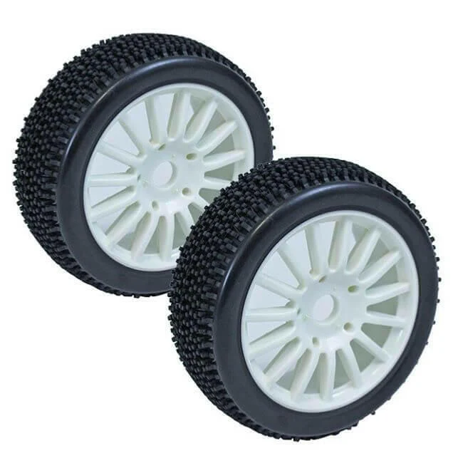 2 pneus et jantes Buggy 1/8 Rocket Av/Arr - Hobbytech HTR-T443