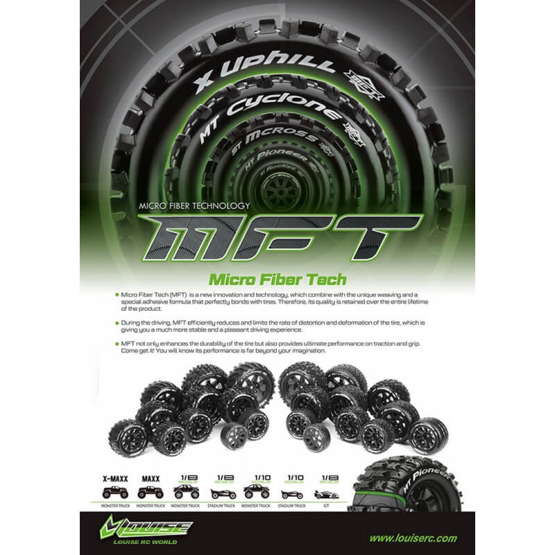 2 Pneus et jantes Louise MT-PIONEER Traxxas Wide Maxx Soft Black (MFT) 3329SB - Image 5