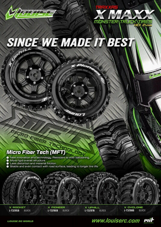 2 Pneus et jantes Louise X-CYCLONE pour Traxxas XMaxx 3298B - Image 2