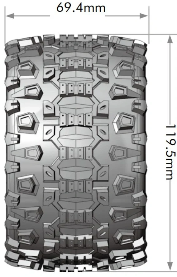 2 Pneus et roues MT-UPHILL 1/10 soft (x2) - LT3204SX - Image 2