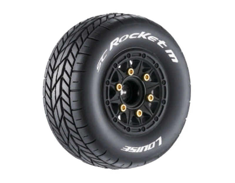 2 Pneus et roues SC-Rocket M soft 1/10 Short-Course (Hex amovible 4pcs) - LT3228SB