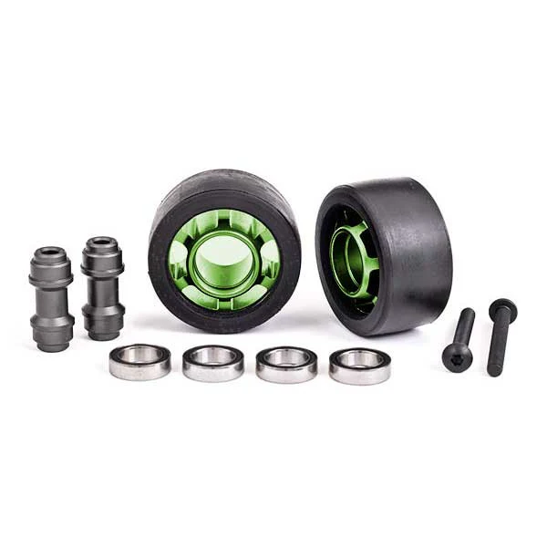 2 Roues alu anodises vert wheelie bar Traxxas 7775G