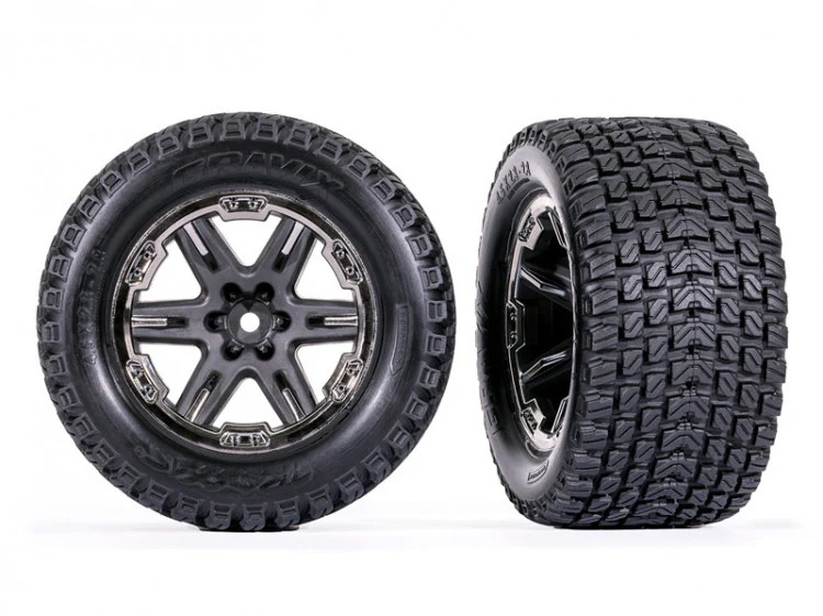 2 Roues et jantes 2.8 RXT GRAVIX chromées noir Traxxas 6764-BLKCR