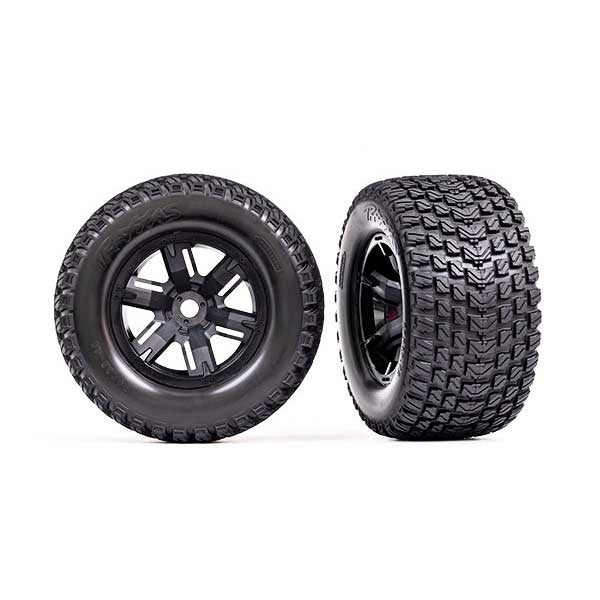 2 Roues Montees Collees Gravix X-Maxx Noires Traxxas 7877