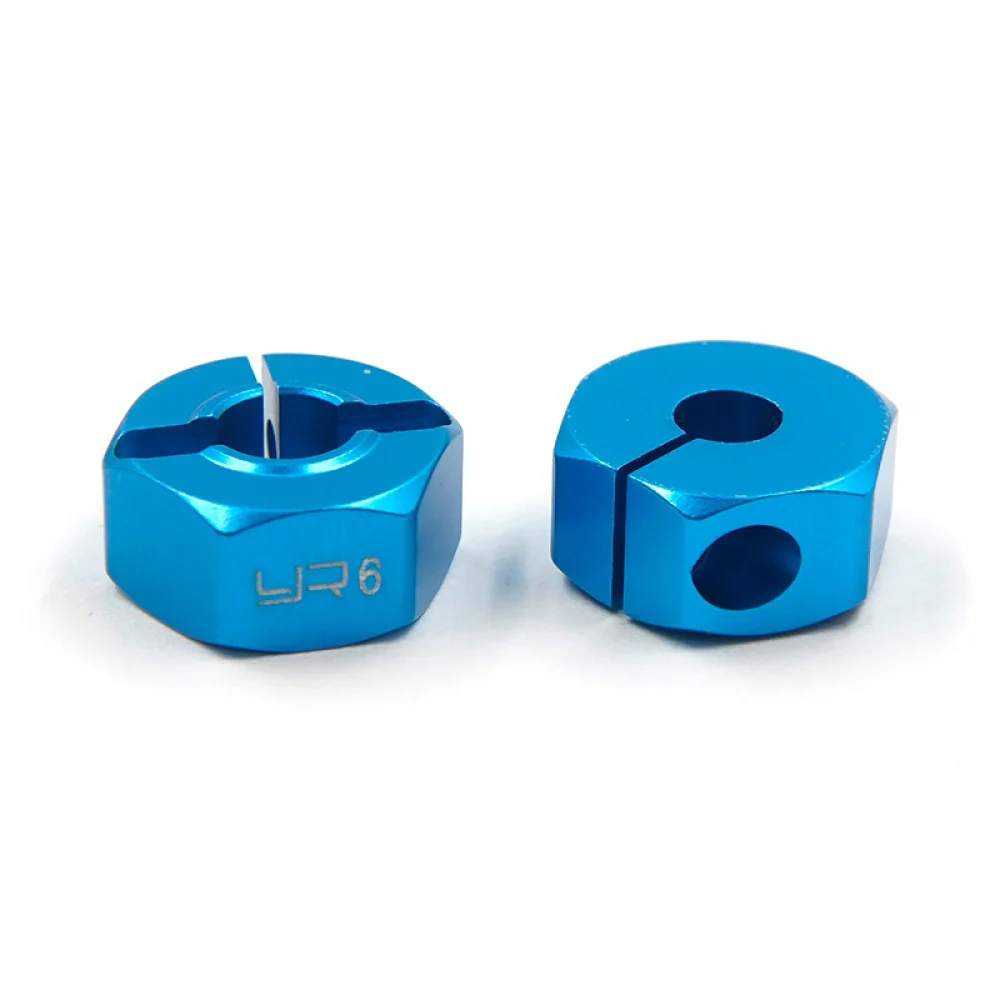 4 Hexagones de roue 6mm alu Bleu pour voitures RC 1/10