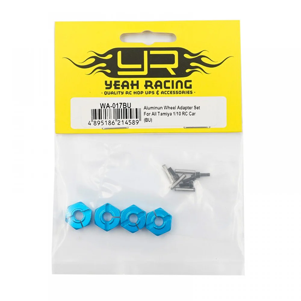 4 Hexagones de roue 6mm alu Bleu pour voitures RC 1/10 - Image 2