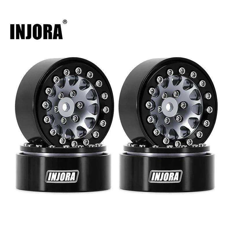 4 jantes Beadlock en aluminium gris anodisé INJORA 1,3 pour crawler RC 1/24, 1/18 - YQW-1311BG" - Image 8