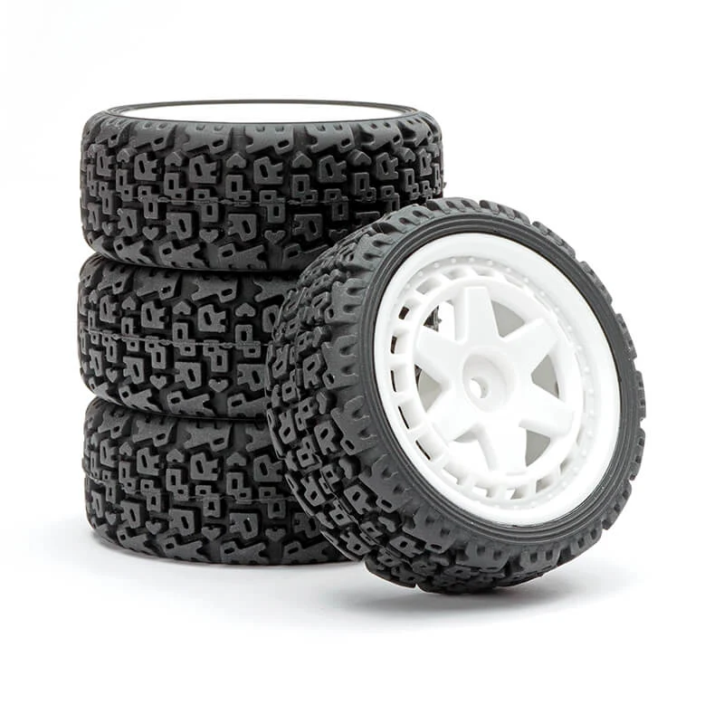 4 Pneus de rallye Fastrax 1/10 'R' 6 branches - FAST1360W