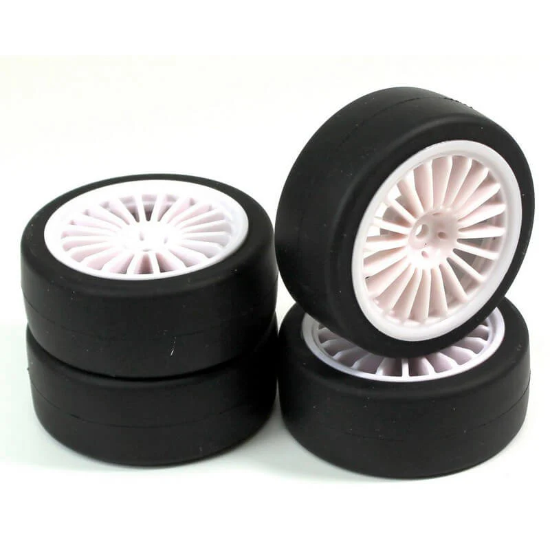 4 roues AV/ARR 20 battons/Slick" blanc 1/10ème - Absima 2510002"