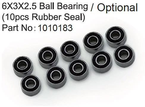 6X3X2.5 Ball Bearing ( 10pcs Rubber Seal )