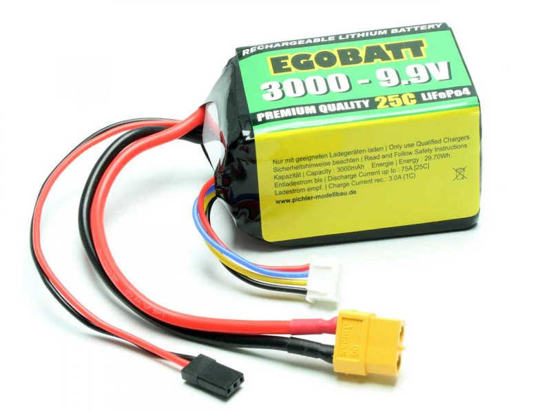 Accu LiFe Egobatt 3000mAh - 9.9V (25C)