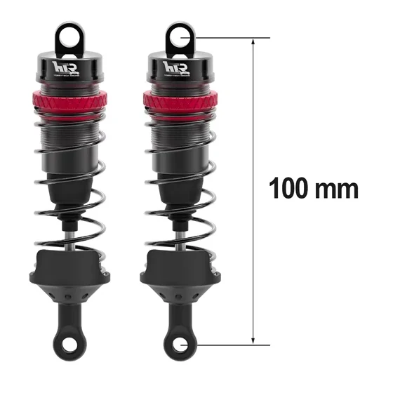 Amortisseurs 1/8 100mm BIG BORE 16mm + kit 3 ressorts (H/M/S) - HTR508100