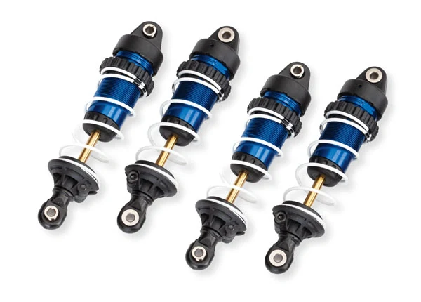 Amortisseurs GTR Long Complet Bleu (4) - Traxxas 10765-BLUE