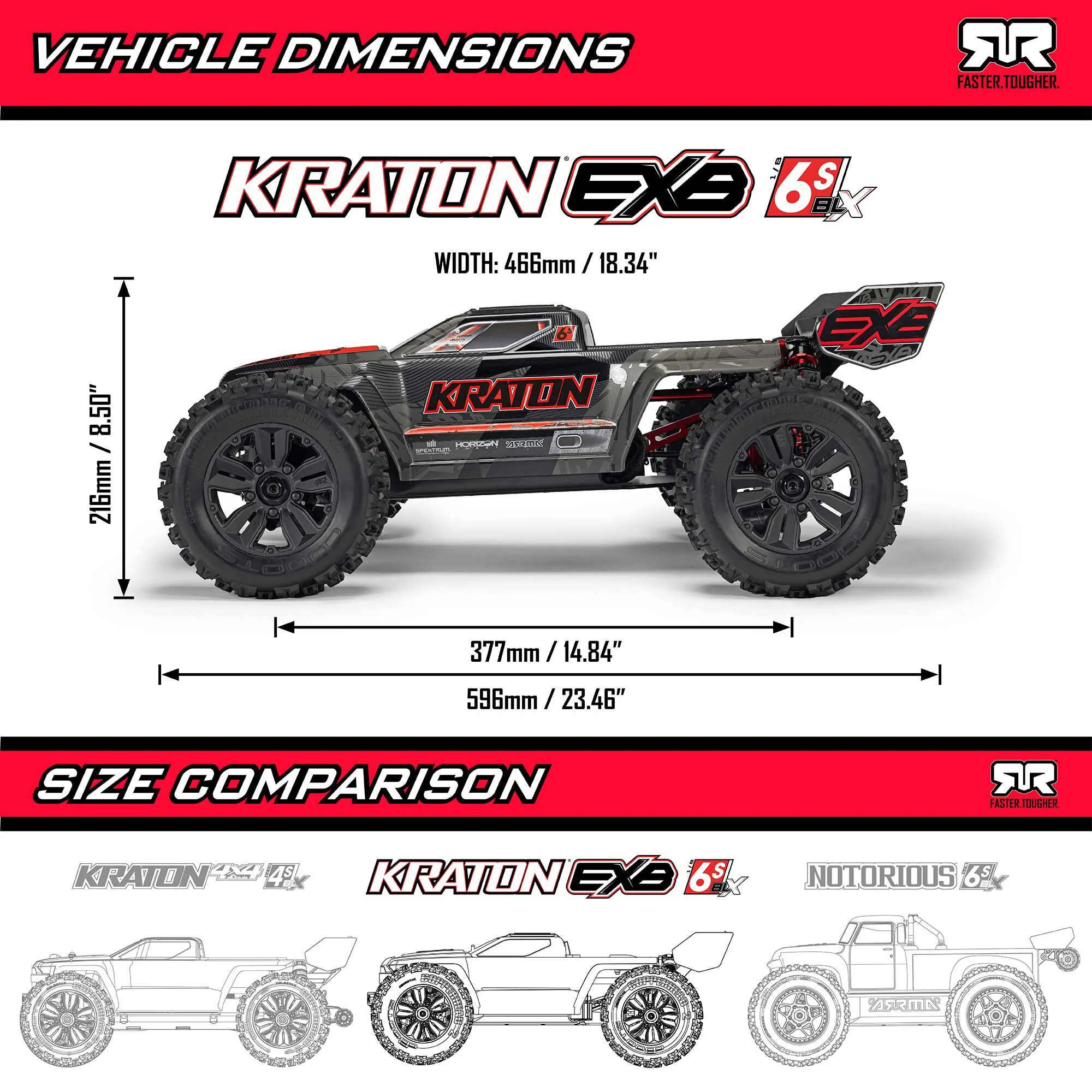 Arrma 1/8 Truggy Kraton 6S EXtreme Bash 4x4 RTR - ARA8708V6T1 - Image 13