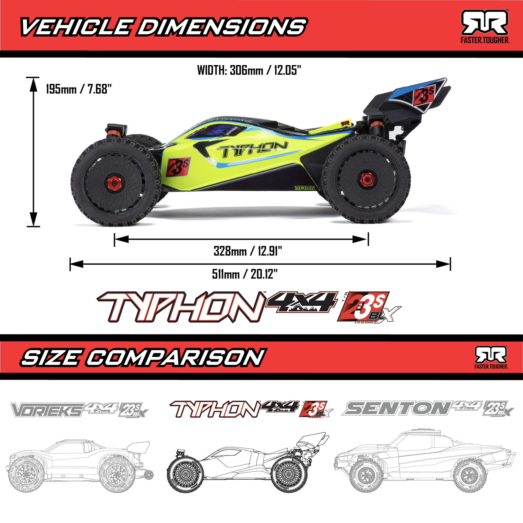 Arrma Buggy 4X4 Typhon brushless 223S BLX 1/8 avec DSC RTR vert - ARA4306V4T1 - Image 15
