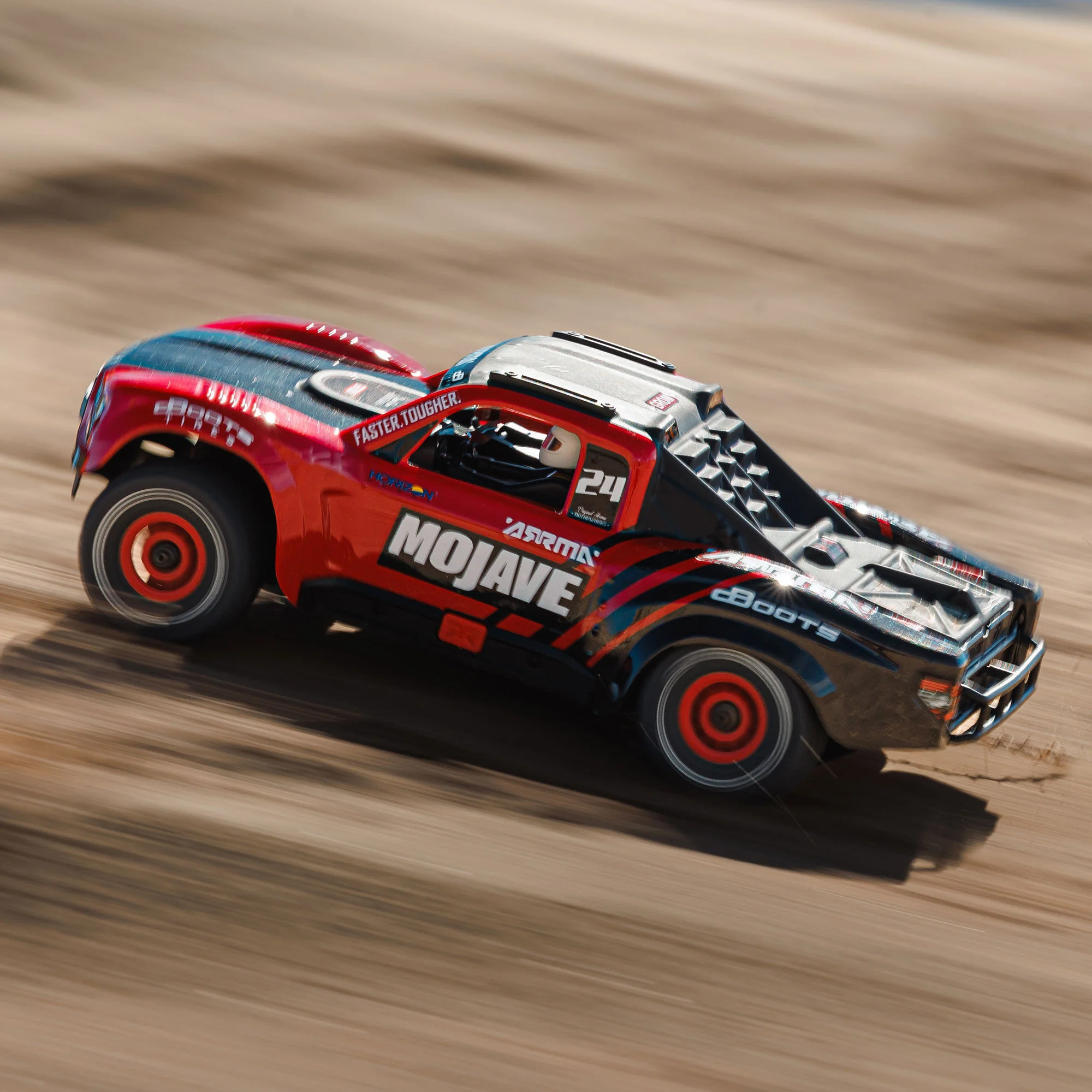 Arrma Mojave Grom Mega 1/16 380 4X4 Small Scale Desert Truck RTR rouge/noir - Image 15