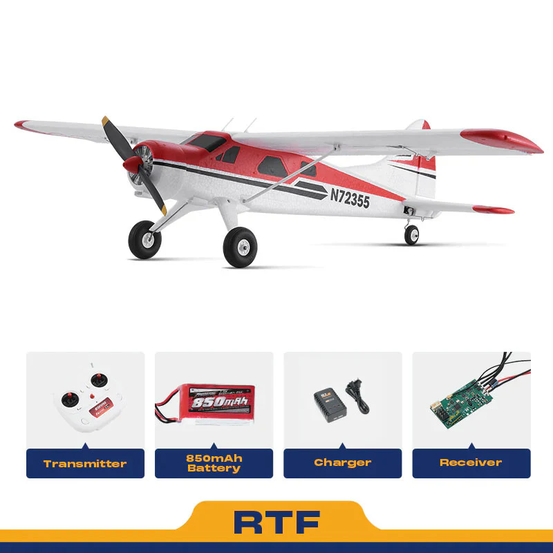 Avion débutants 1/18 800mm Beaver RTF kit - rouge - Image 2