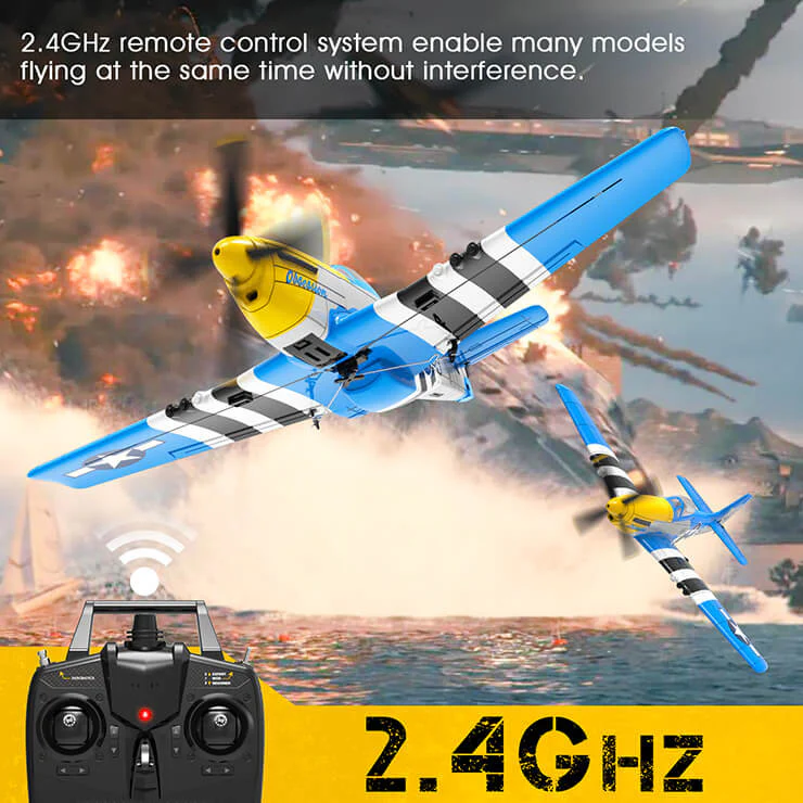 Avion télécommandé V761-5V2 rouge Volantex MUSTANG V2 4CH avec stabilisateur de vol - Image 8