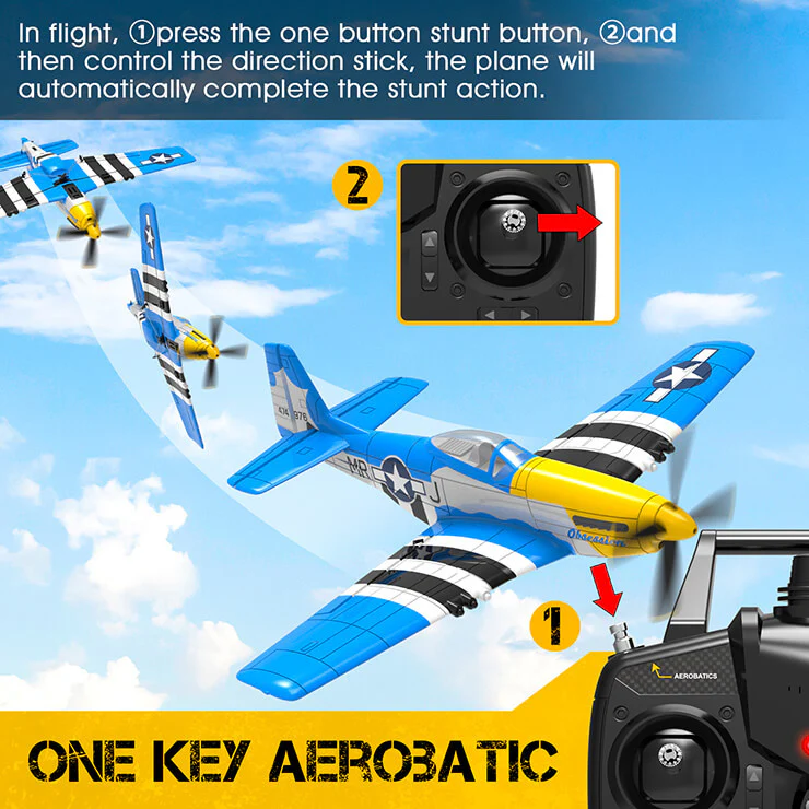 Avion télécommandé V761-5V2 Volantex MUSTANG V2 4CH avec stabilisateur de vol - Image 3