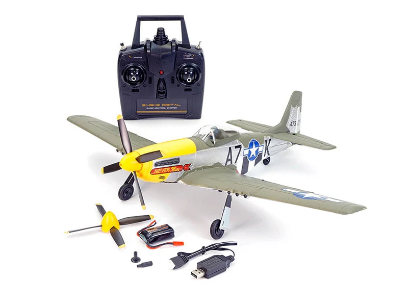 Avion télécommandé Volantex P-51D Mustang vert 4CH 500mm brushless avec gyro RTF - V768-2