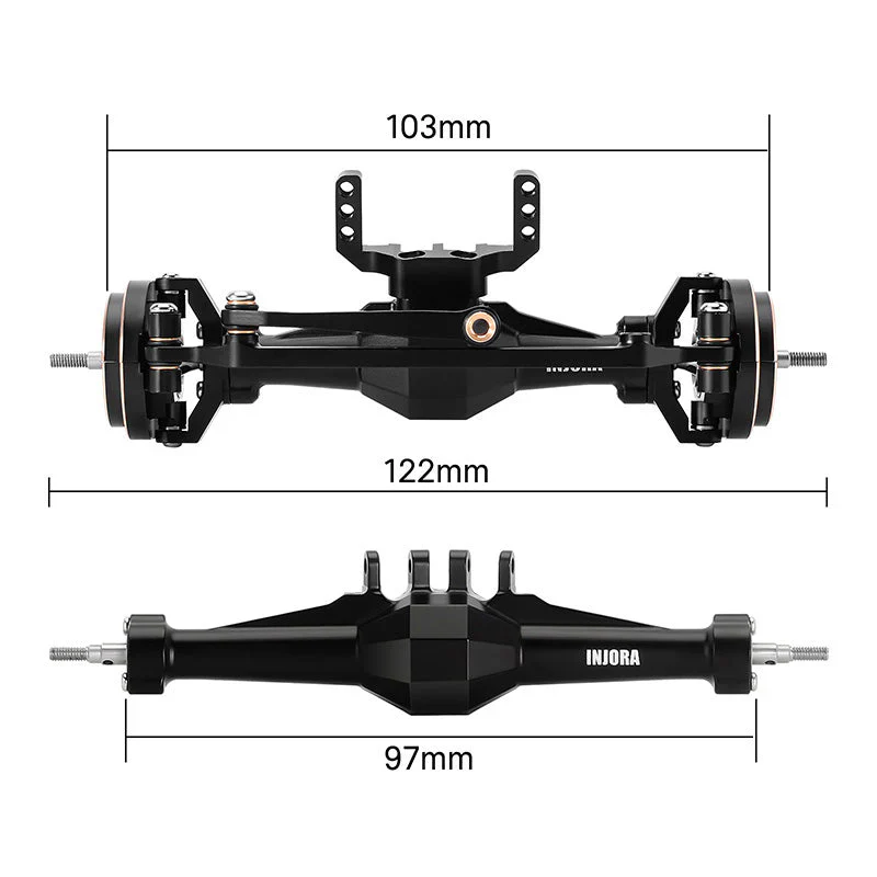 Axes diamant INJORA +4 mm avec fusées de direction en laiton pour TRX4M 1/18 - 4M-92BRFR - Image 2