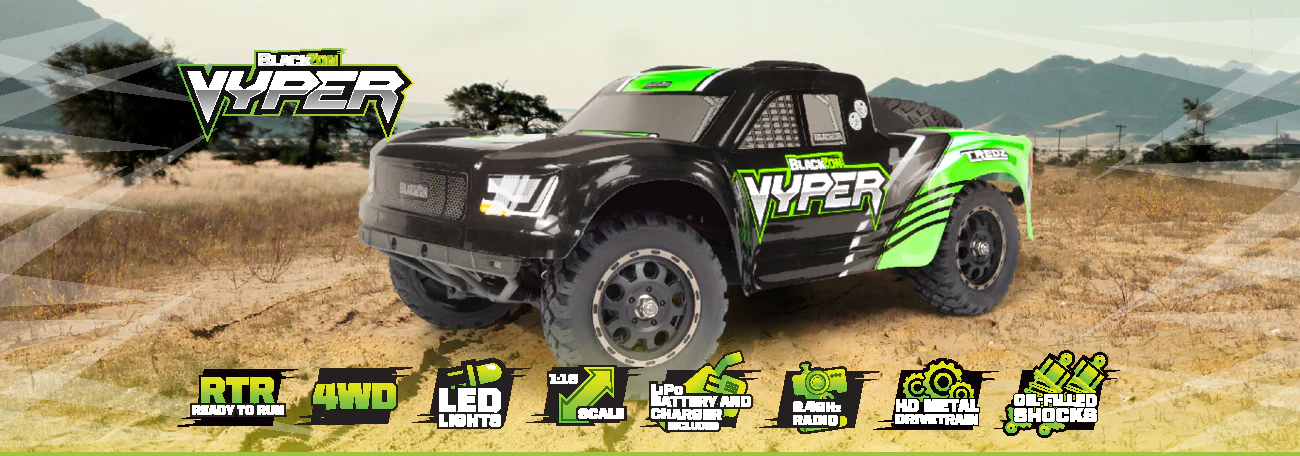 Backzon Vyper 1/16 SC 30km/h 4WD RTR verte - Image 2