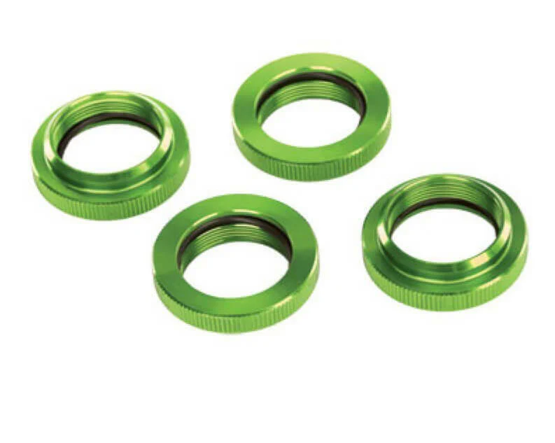 Bagues d'amortisseur réglables GTX aluminium vert (x4) - Traxxas 7767G