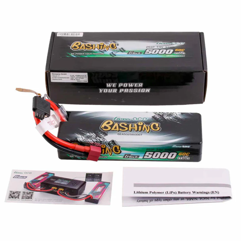 Batterie LiPo 2S Bashing 7.4V 5000mAh Dean T - Gens ace - Image 2