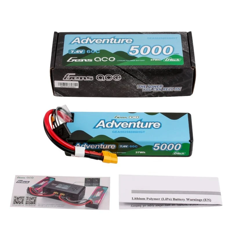 Batterie LiPo Gens Ace Adventure G-Tech 5000mAh 2S1P 7,4V 60C XT60 pour crawler - Image 3