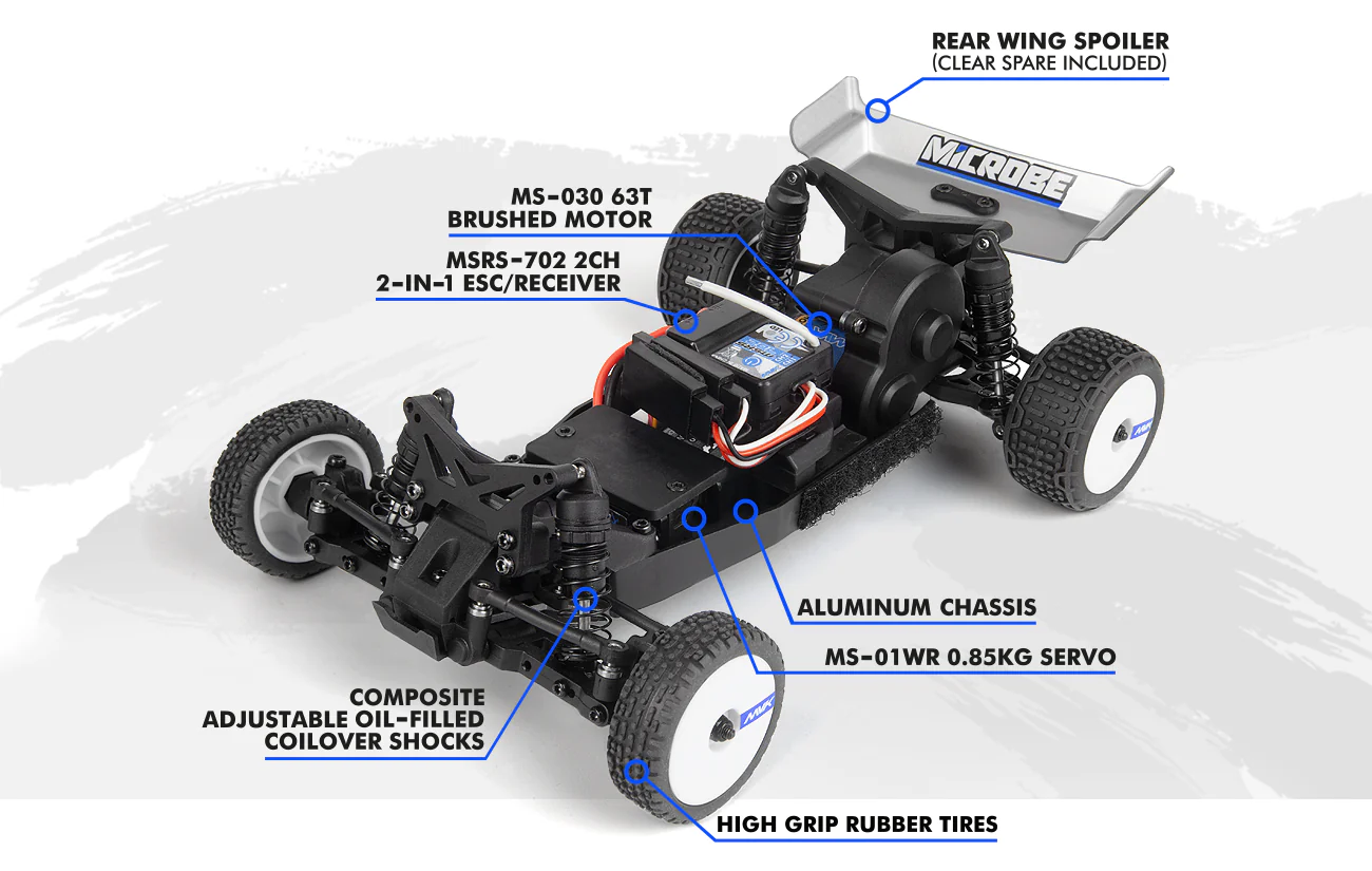 Buggy 1/24 Maverick Microbe – Voiture RC Tout-Terrain MV150800 - Image 3