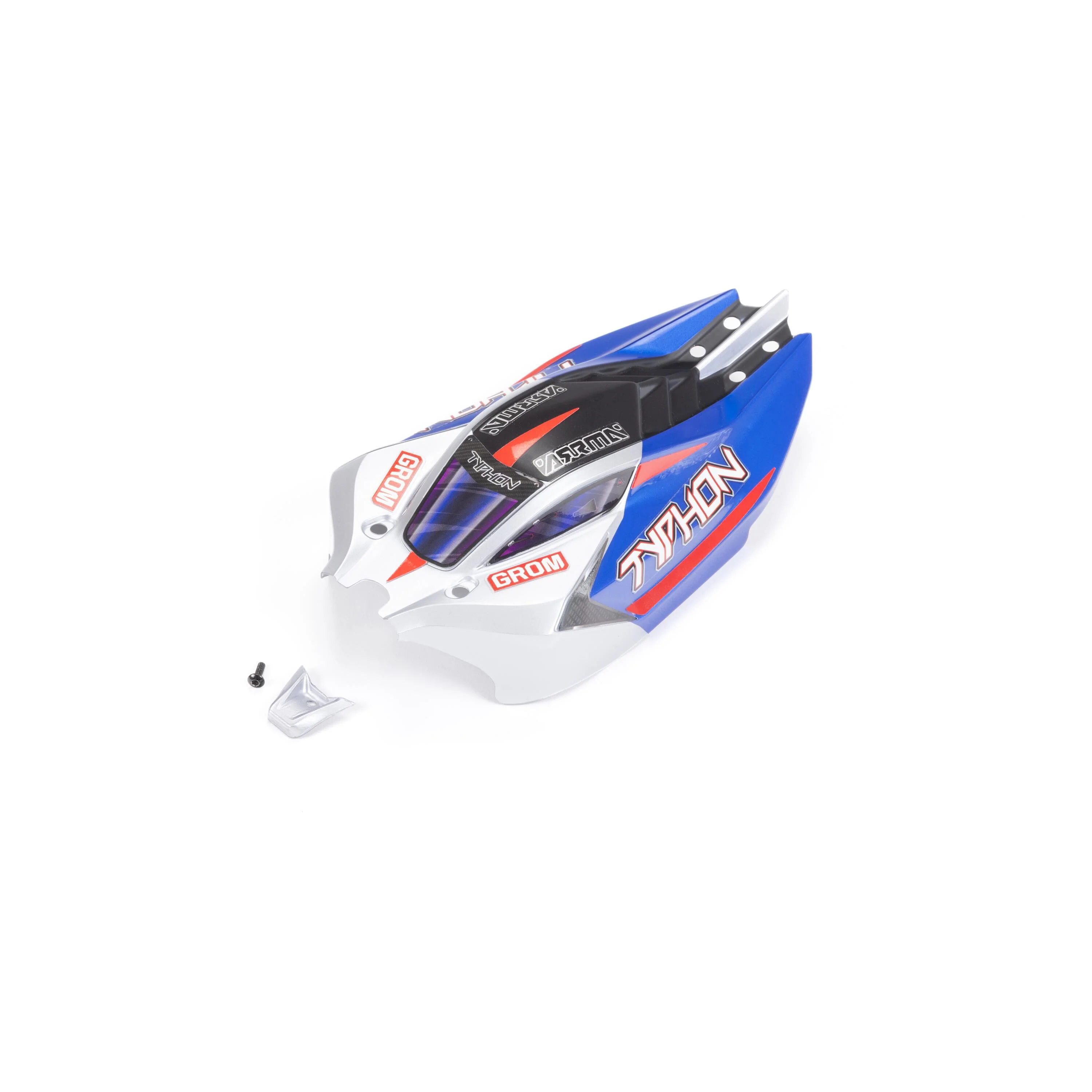 Carrosserie peinte pour Typhon Grom bleu/blanc ARA412005