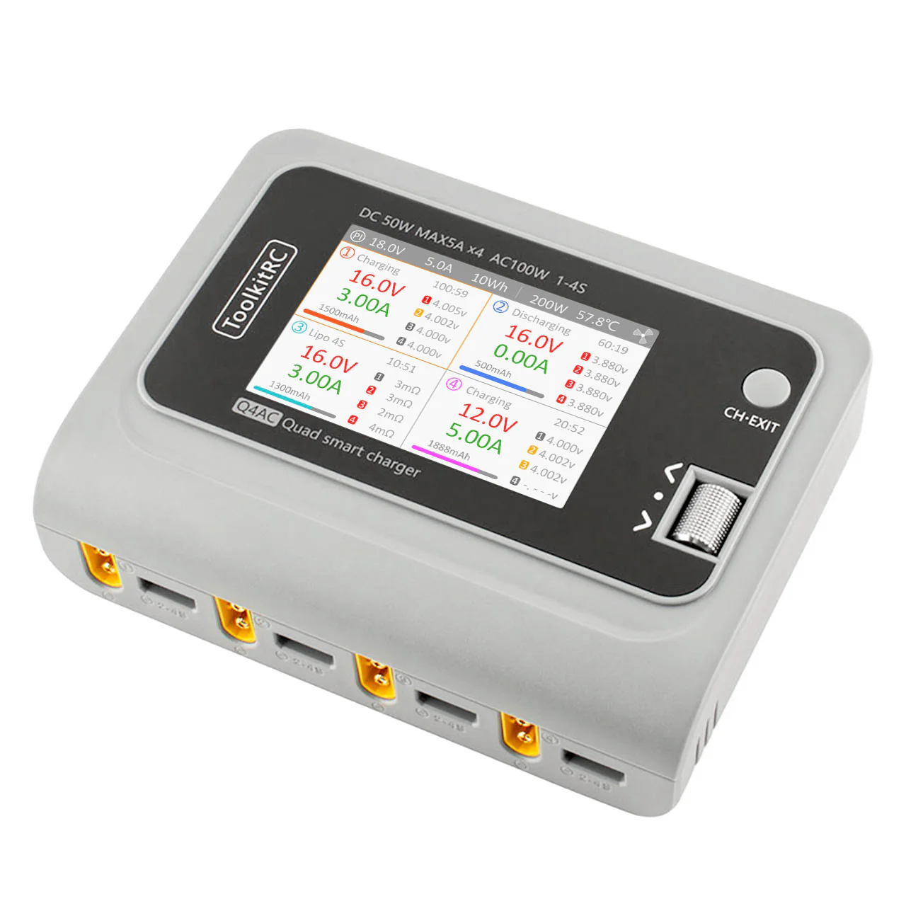Chargeur Quattro ToolkitRC Q4AC LiPo 1-4S 5A - TK12000