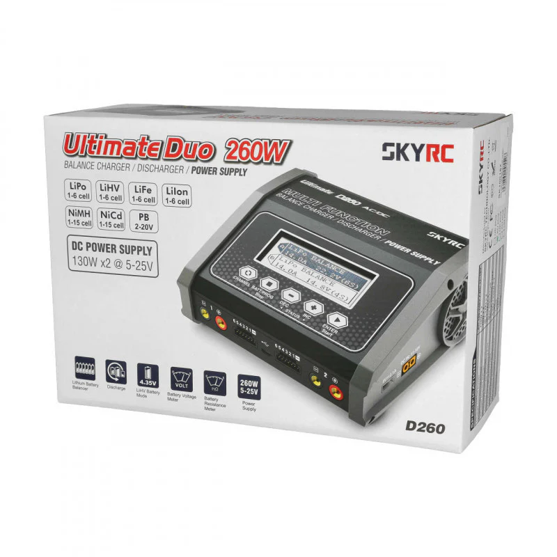 Chargeur SkyRC D260 Ultimate Duo 240VAC/12VDC 14A 2x130W - 100157 - Image 5