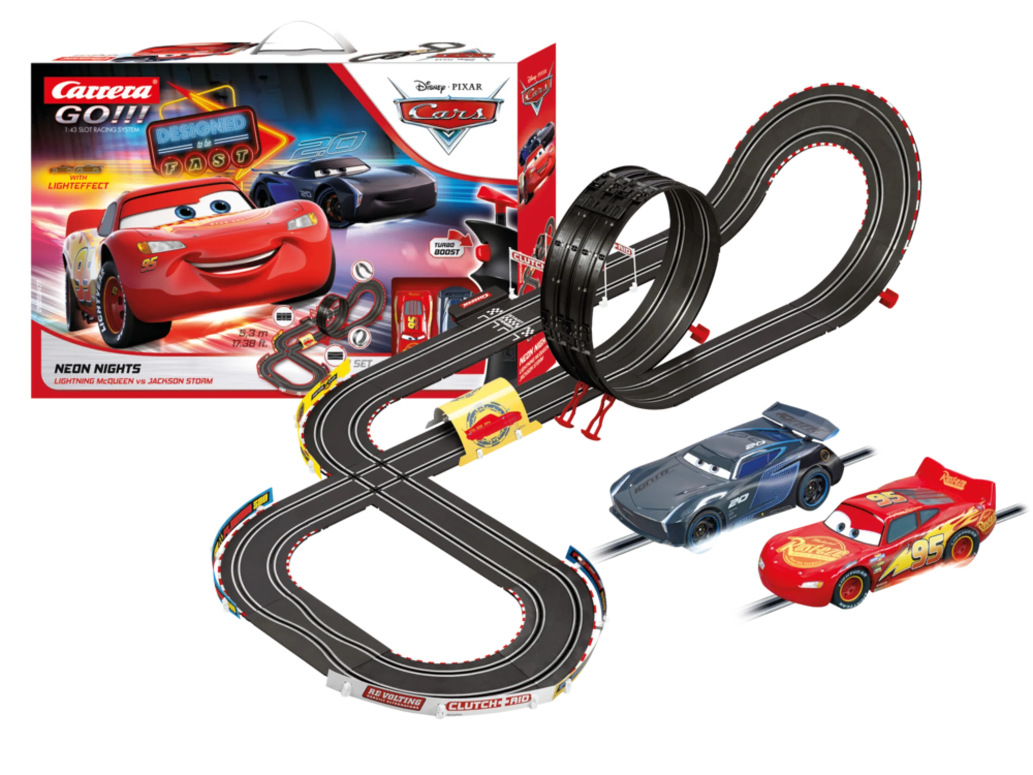 Circuit voitures Cars Neon Nights - Dès 6 ans - Carrera GO!!! 62477