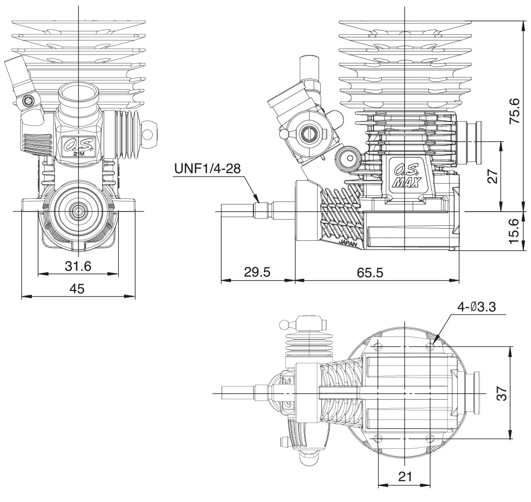 Moteur de voiture piste O.S. MAX-R21 V.2 - 1F400 - Image 3