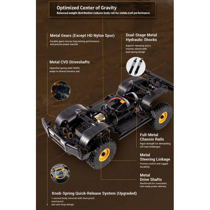Crawler FMS 1/10 Land Rover Discovery 1st-Gen FCX10 Scaler ARTR kit (RS) FMS11043RS - Image 11