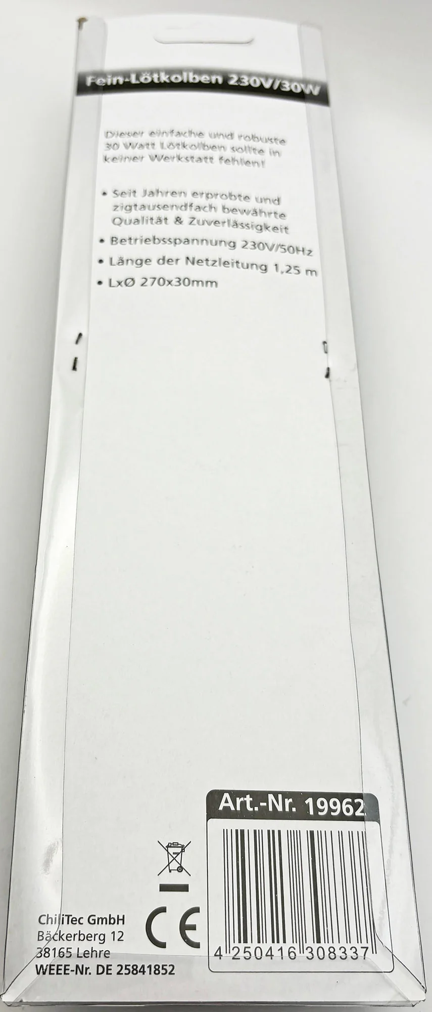 Fer à souder fin 230 V/30 W avec cordon d'alimentation de 1,25 m - 19962 - Image 3