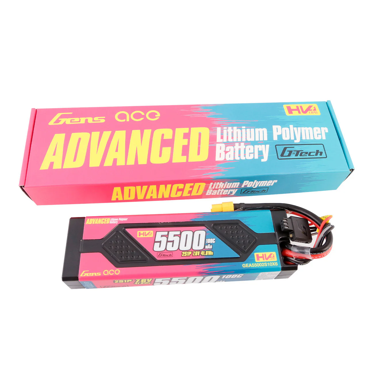 Gens ace Advanced Batterie lipo 2S 7.6V 5500mAh 3S1P 100C XT60 - Image 2