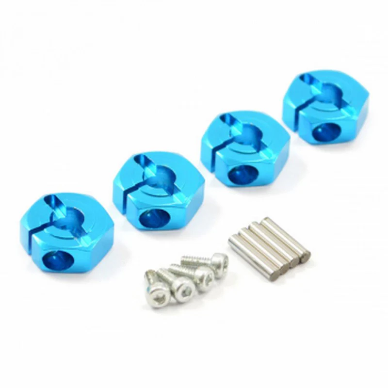 Hexagone de roue Alu Bleu Pour Tamiya TT02 (x4) - FTTA021B
