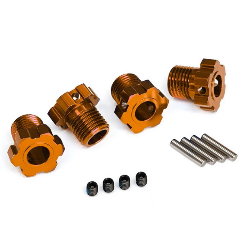 Hexagones de roues anodisés oranges 17mm (4) - Traxxas 8654A