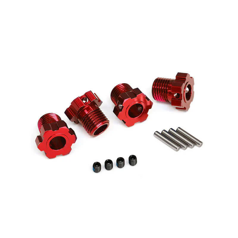 Hexagones de roues anodisés rouges 17mm (4) - Traxxas 8654R