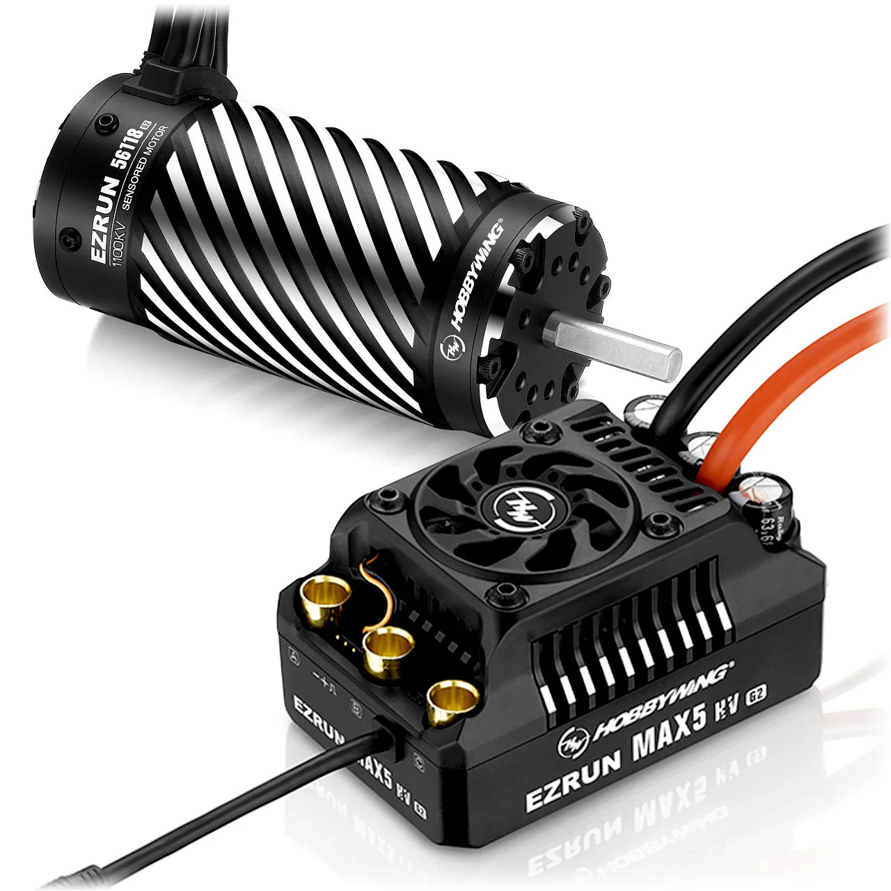 Hobbywing Ezrun Max5 HV + Moteur 56118D 1100KV G2 Axe 5mm 38010604