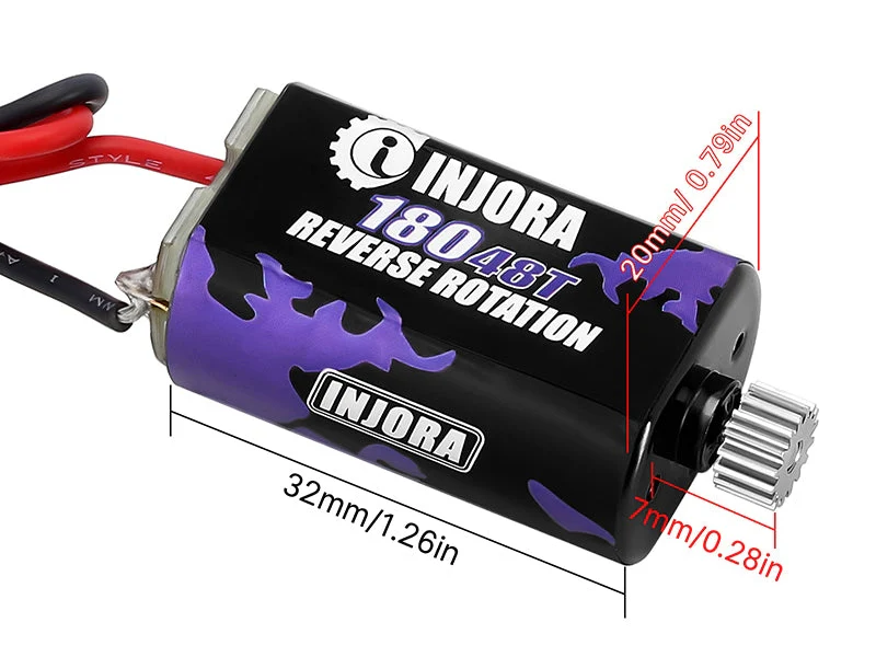 Injora 180 moteur charbon 48T avec pignon pour 1/18 1/24 FCX18 FCX24 - Image 4