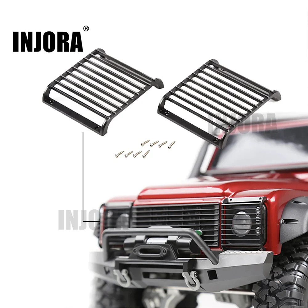 INJORA 2 pièces protections de lampe avant en métal grille de couverture de phare pour Traxxas TRX-4