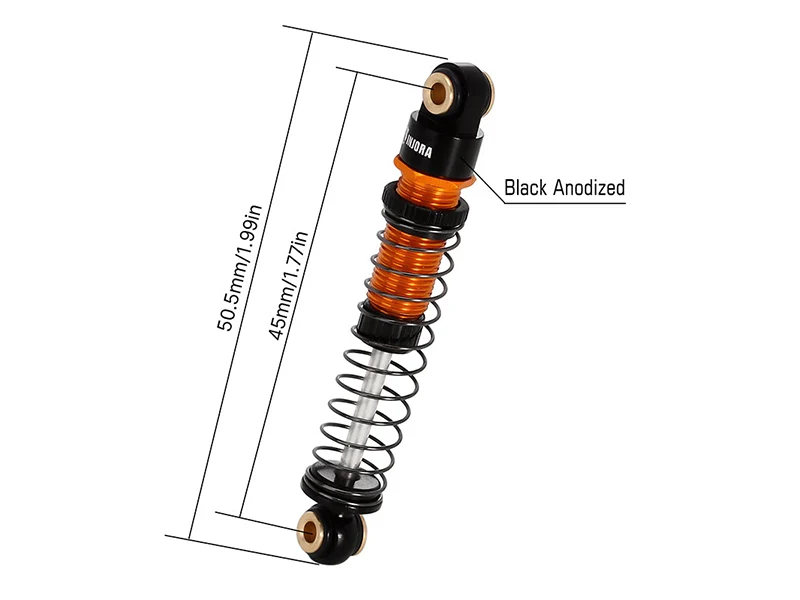 Injora 45mm Amortisseurs orange avec huiles pour FMS FCX24 FCX18 - Image 2