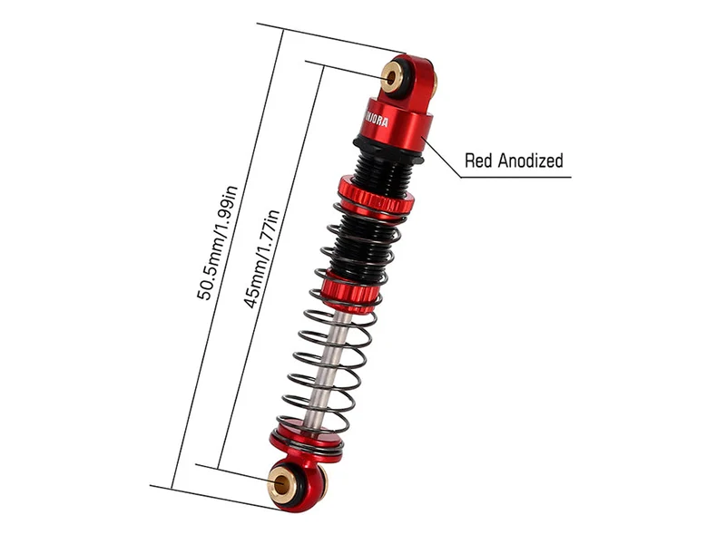 Injora 45mm Amortisseurs rouge avec huiles pour FMS FCX24 FCX18 - Image 2