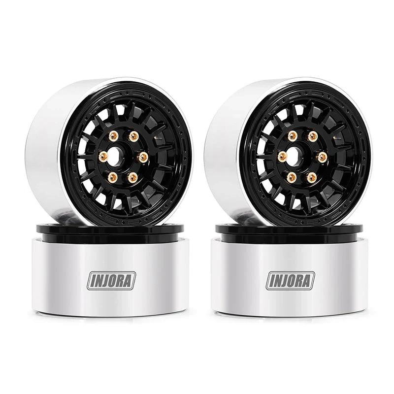 Jantes multi-rayons INJORA 1,9" en aluminium CNC noir pour crawler RC 1/10 - DGW-1902BK