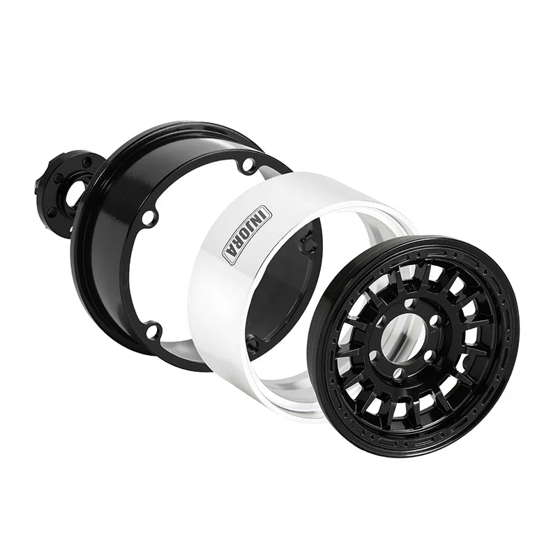 Jantes multi-rayons INJORA 1,9" en aluminium CNC noir pour crawler RC 1/10 - DGW-1902BK - Image 2